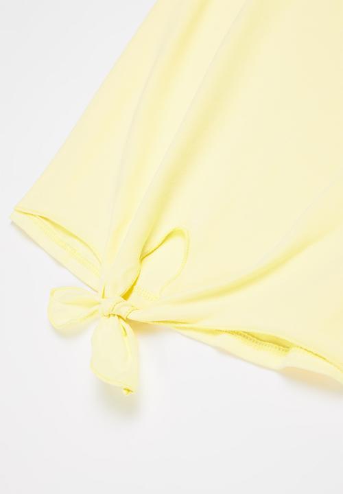 GUESS - Short sleeve tie knot tee - yellow
