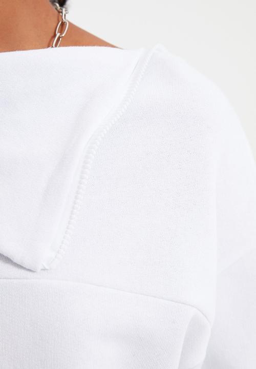 Trendyol - Zippered stand up collar crop top - white