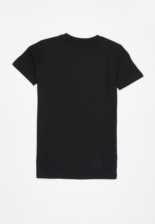 Aca Joe - Boys aca joe floral logo print t-shirt - black