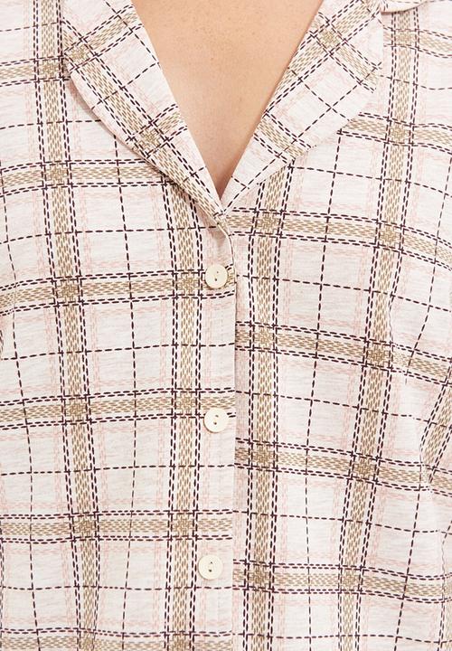 Trendyol - Checked pyjama set - beige