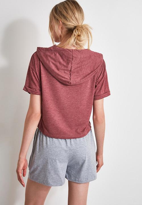Trendyol - Hooded knit pyjama set - rose