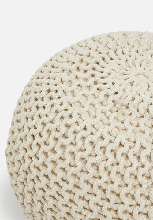 Sixth Floor - Kuku woven pouf - natural