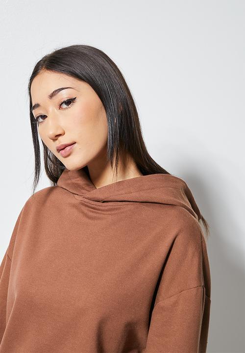 Superbalist - Crop hoodie - choc