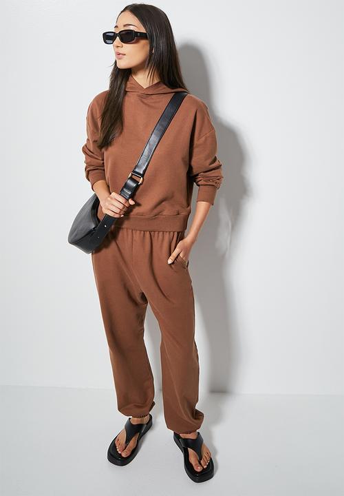 Superbalist - Crop hoodie - choc