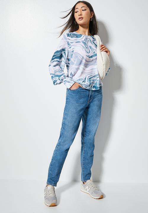 Superbalist - Printed crew neck shell - blue marble