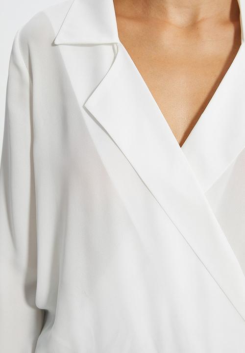 Trendyol - Semi sheer blouse - ecru