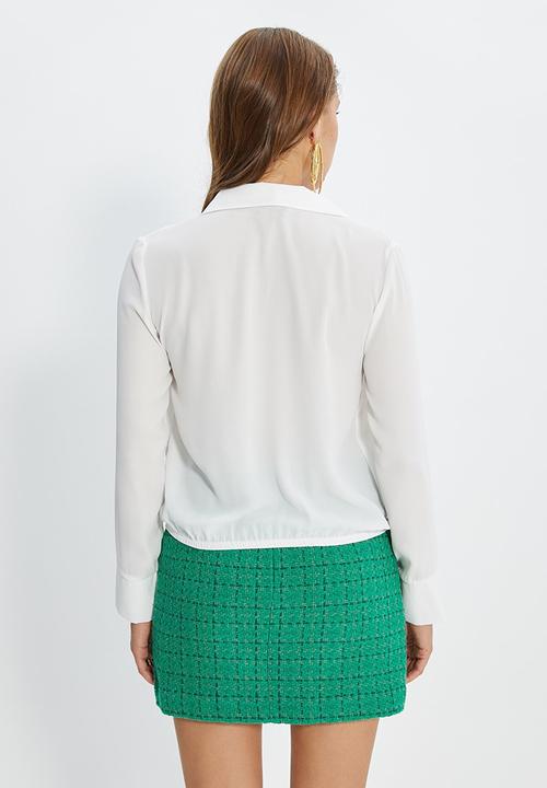 Trendyol - Semi sheer blouse - ecru