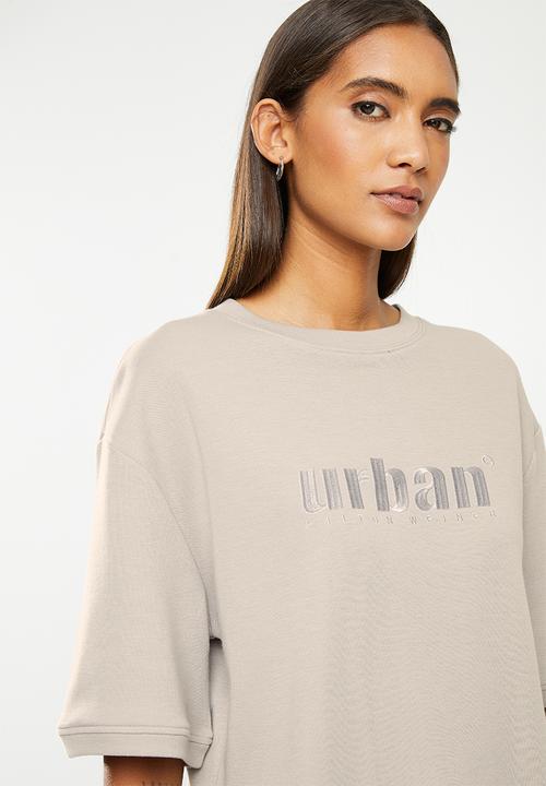urban° - Ladies urban tonal logo T-shirt - silvercloud