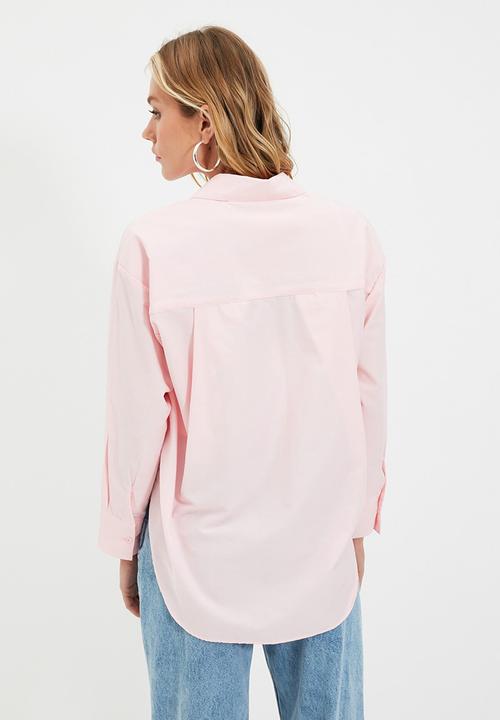 Trendyol - Boyfriend shirt - pink