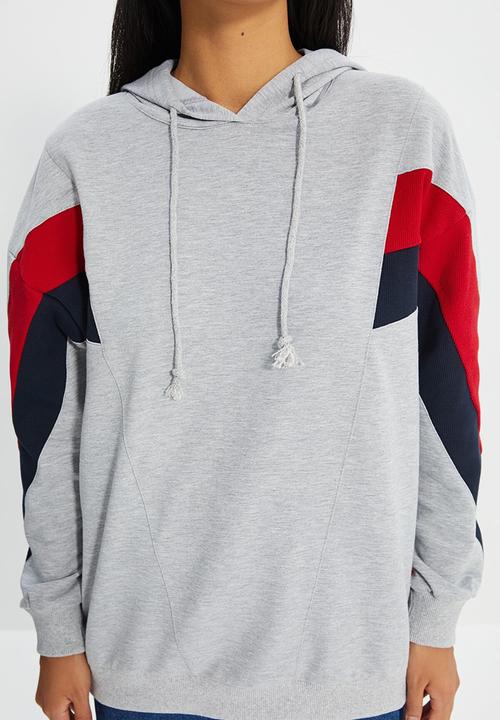 Trendyol - Color block boyfriend sweater - grey