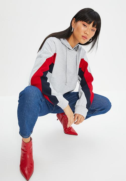 Trendyol - Color block boyfriend sweater - grey