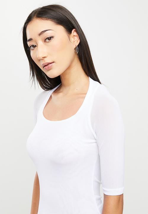 dailyfriday - Square neck fitted top - white