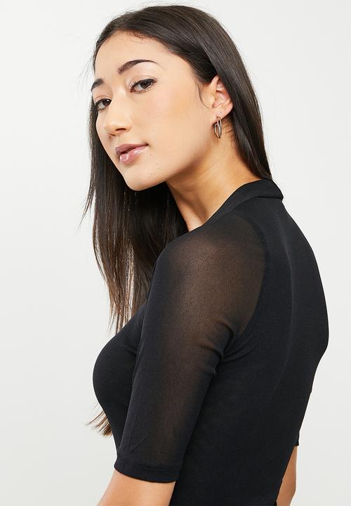 dailyfriday - Square neck fitted top - black