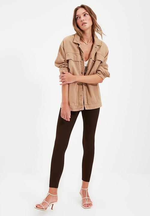 Trendyol - High waist leggings - brown