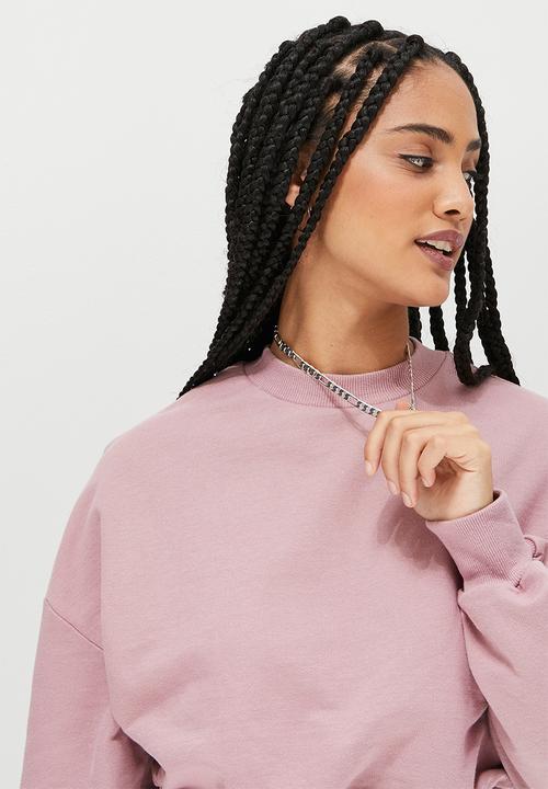 Blake -  Co -Ord Crop crew sweat - mocha