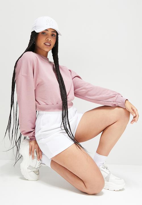 Blake -  Co -Ord Crop crew sweat - mocha