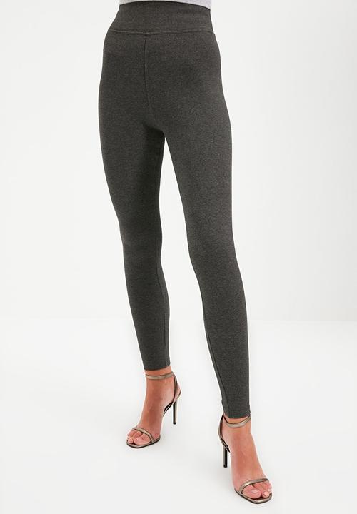 Trendyol - High waist leggings - anthracite