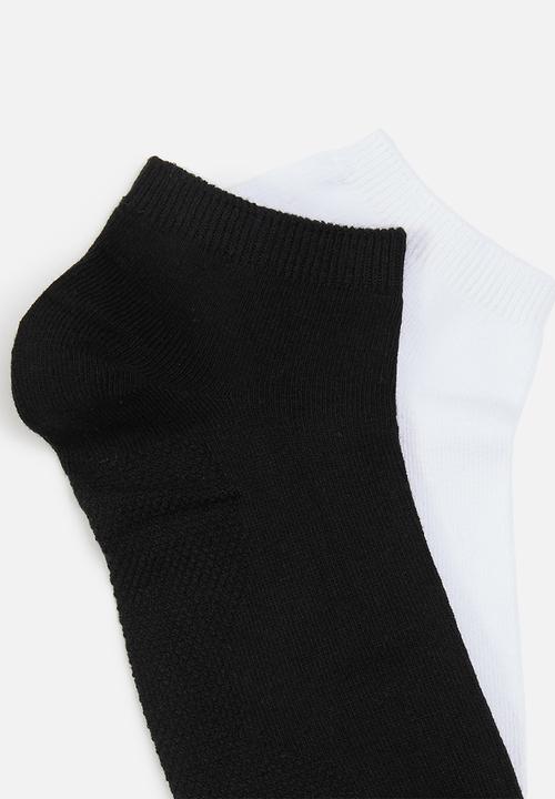 Superbalist - 2 pack ankle socks - black/white