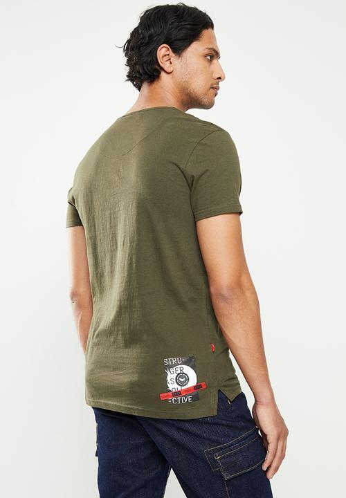 S.P.C.C - Isla regular fit stepped hem tee - olive