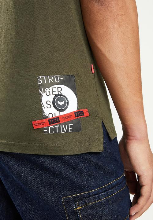 S.P.C.C - Isla regular fit stepped hem tee - olive