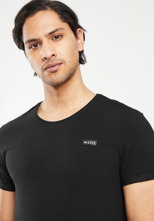 S.P.C.C - Palermo regular fit scooped hem tee - black