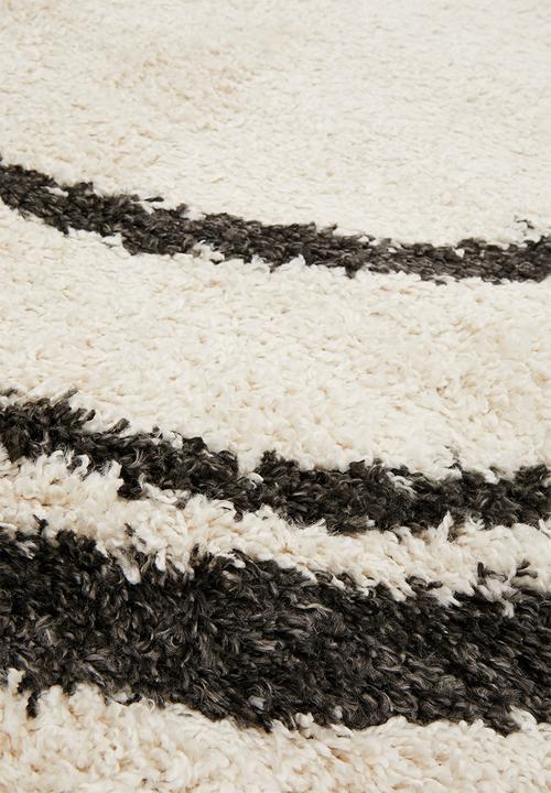 Fotakis - Gipsy shaggy round rug - black circles