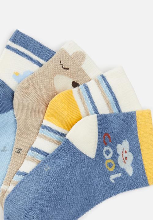 Pop Candy - Boys 4 pack socks - blue & navy