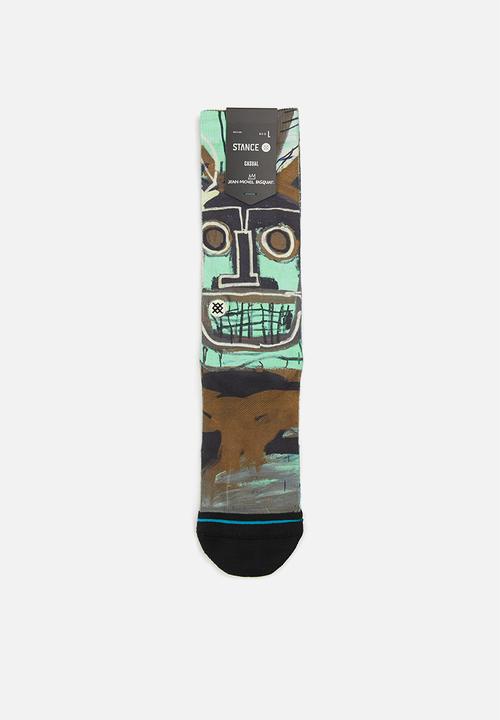Stance Socks - 2 heads on gold socks - black