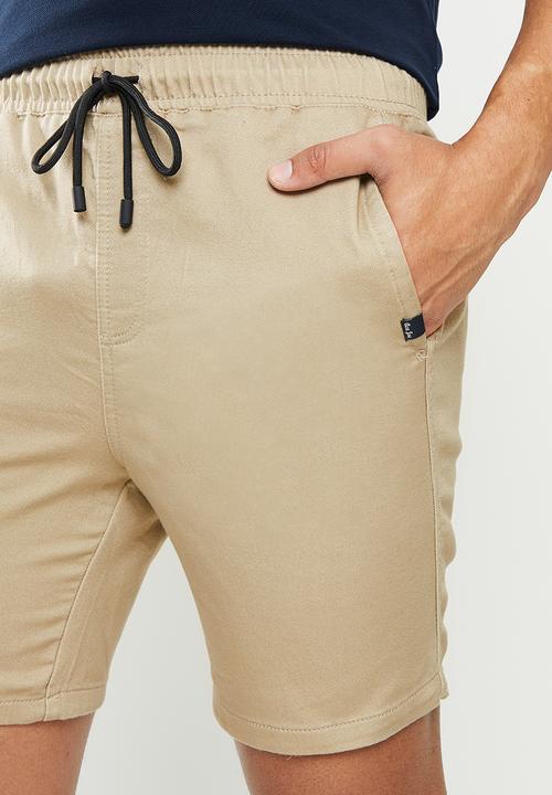 Aca Joe - Cotton poly stretch bermuda shorts - stone
