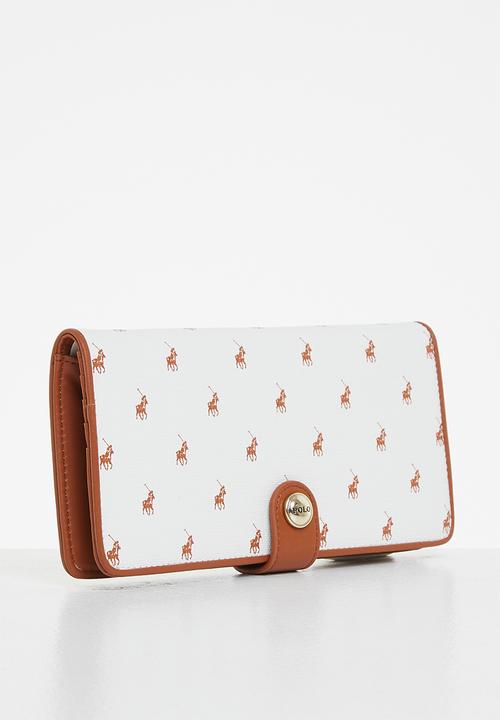 POLO - Iconic slim continental purse - white