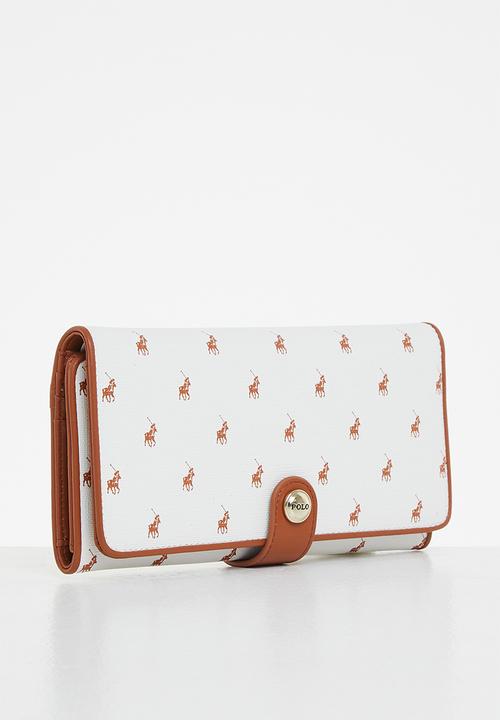POLO - Iconic slim trifold purse - white