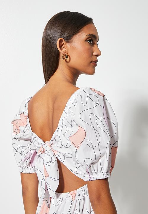 Superbalist - Open back midi dress - white 