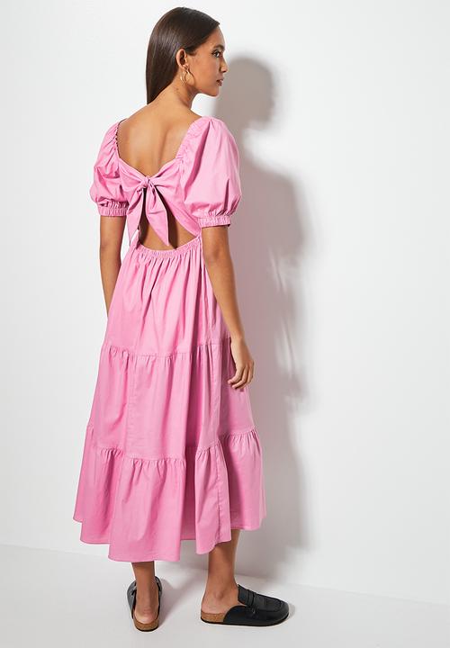 Superbalist - Open back midi dress - dusty pink