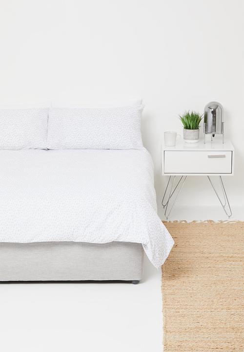Sixth Floor - Dotty printed polycotton duvet set - grey