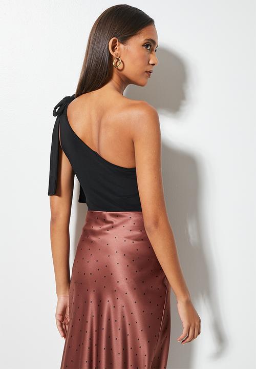 VELVET - Tie shoulder bodysuit - black