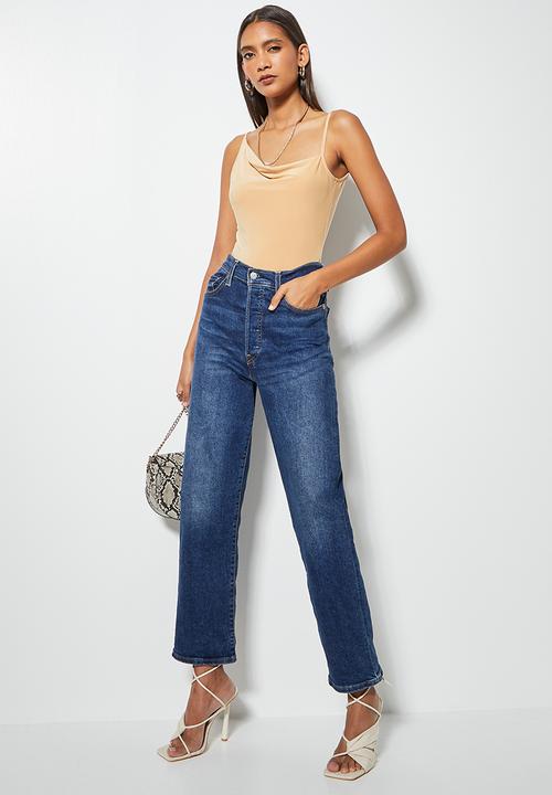 VELVET - Asym strappy bodysuit - mink