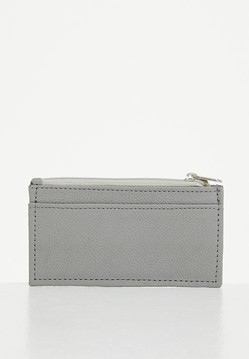 Superbalist - Pebbled leather cardholder - grey