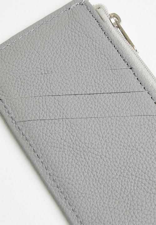 Superbalist - Pebbled leather cardholder - grey