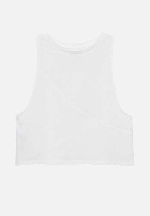 MANGO - T-shirt cuts - white