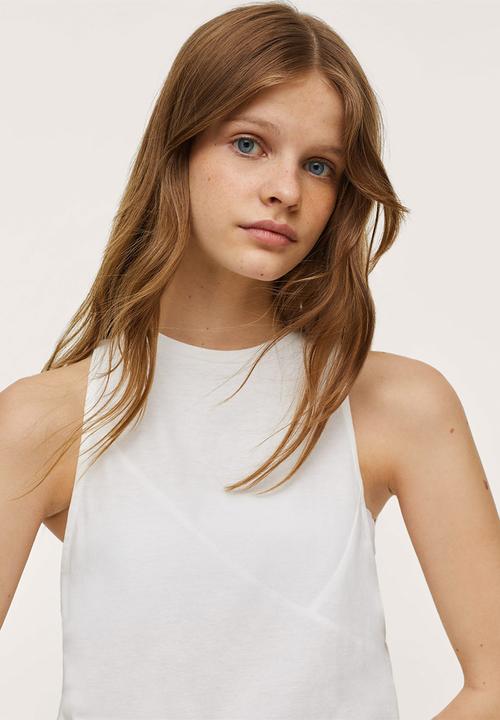 MANGO - T-shirt cuts - white