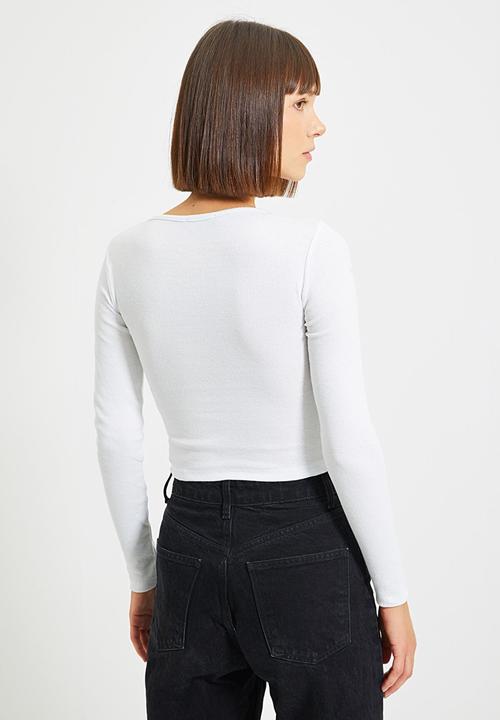 Trendyol - Zipper detailed knit top - white