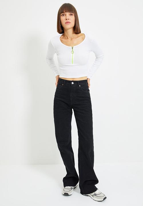 Trendyol - Zipper detailed knit top - white