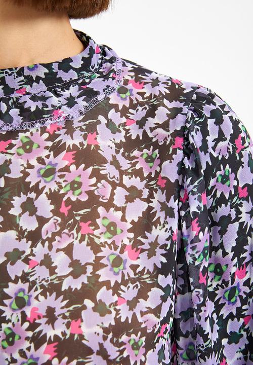 Trendyol - Waist pleated printed  blouse - multi