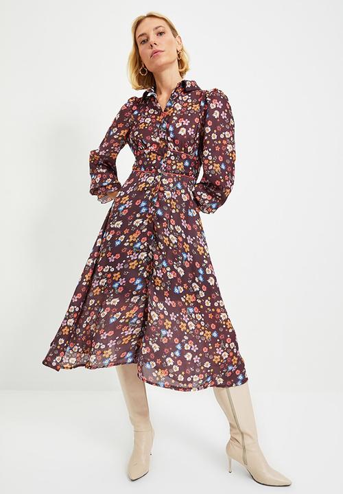 Trendyol - Waist detailed shirt dress - multi