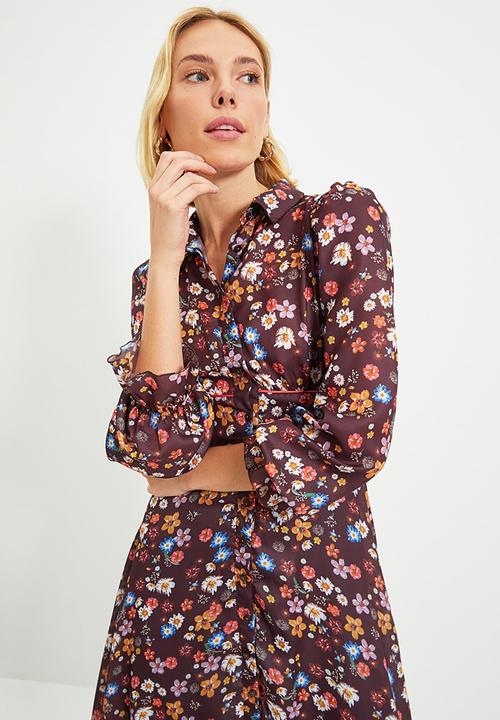 Trendyol - Waist detailed shirt dress - multi