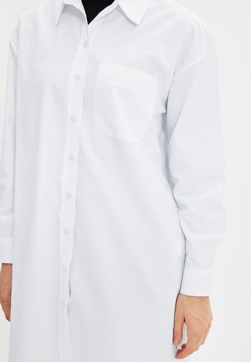 Trendyol - Longer length pocket  shirt - white
