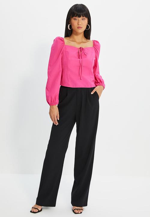 Trendyol - Tie detailed blouse - pink