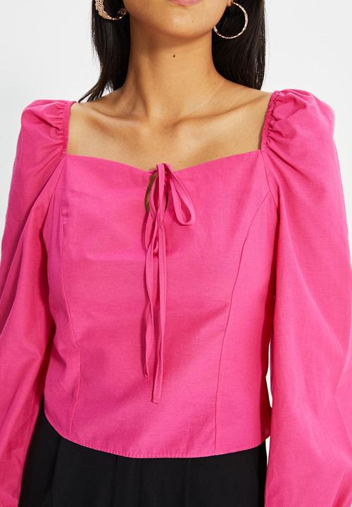 Trendyol - Tie detailed blouse - pink