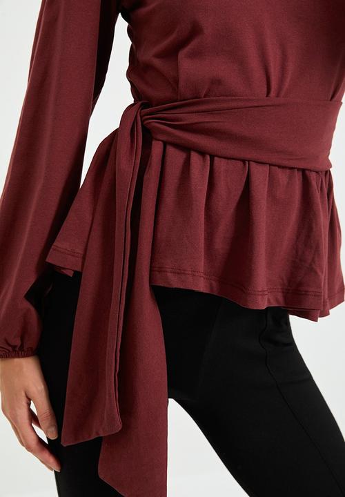 Trendyol - Tie detailed blouse - brown
