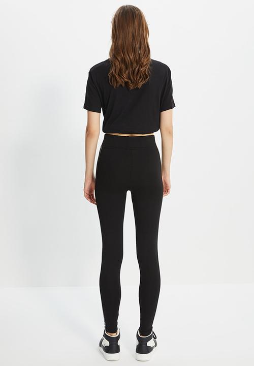 Trendyol - Striped leggings - black